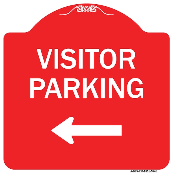 Signmission Visitor Parking Left Heavy-Gauge Aluminum Architectural Sign, 18" x 18", RW-1818-9743 A-DES-RW-1818-9743 - main